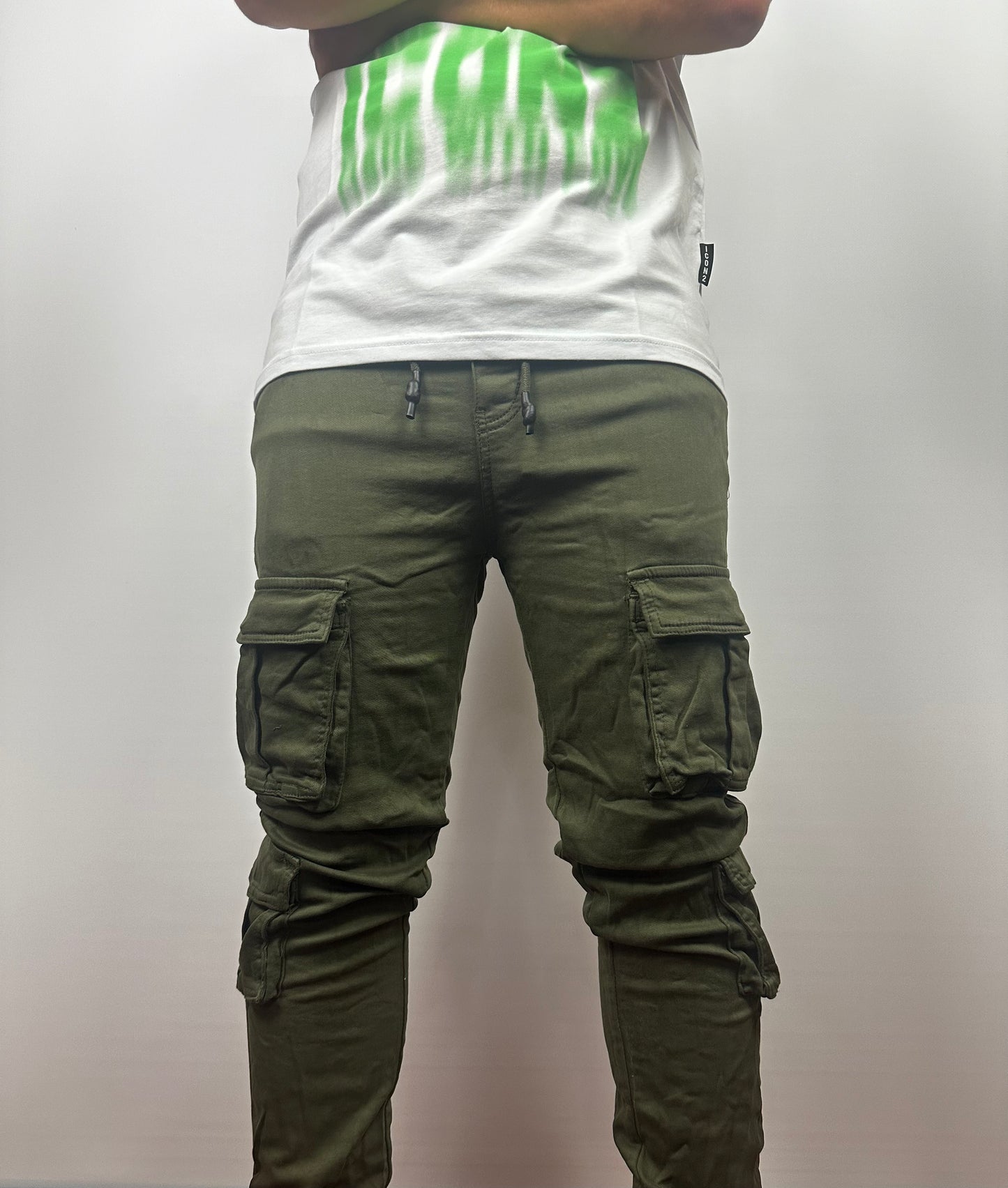 Pantalon cargo verde caqui